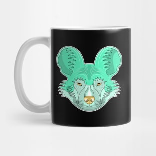 cyan african wild dog face Mug